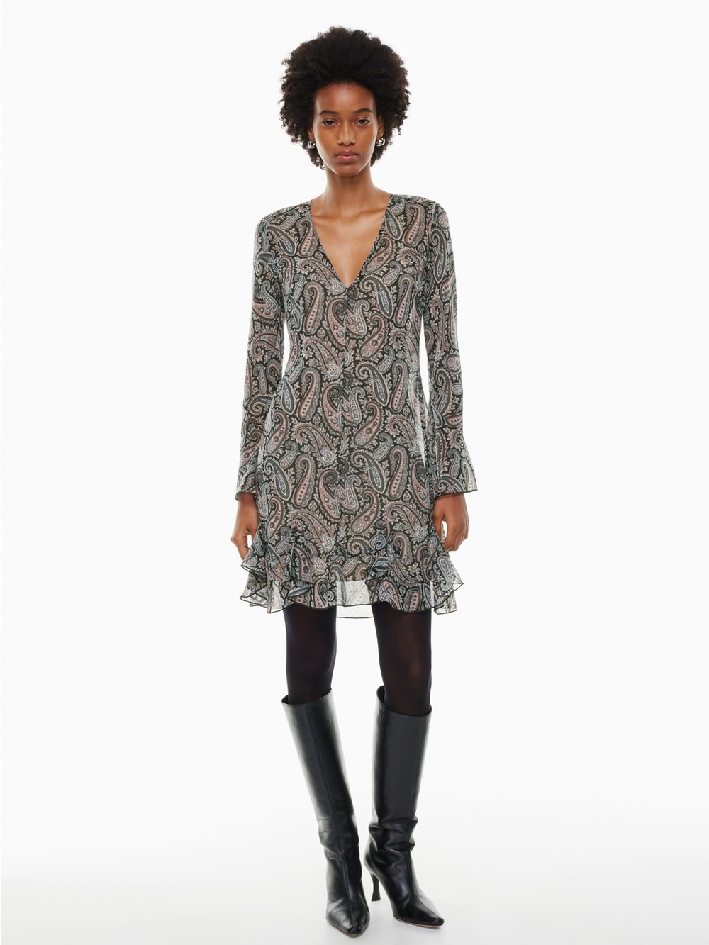 ARITZIA• long sleeve paisley dress